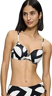 [Triumph] Summer Allure WHU Women's Bikini Top, Multicoloured (White - Dark Combination), 40, Multicoloured (White - Dark Combination), 36