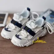 1/4 1/3&UnclePOPO68 BJD Dad Shoes Clunky Sneaker Dark Blue Insert Buckle Lace-up