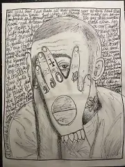 Original Artwork - Drawing - Mac Miller RIP Typography Contemporary Art OOAK