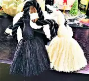 Backs Fringe Elegant Drapery BLACK AND WHITE DOBLE Tassel Curtain Tie 1 piec