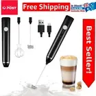 Adjustable Handheld Milk Frother with 2 Stainless Steel Whisks for Coffee Lovers