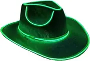 [Generic] LED Cowboy Hat,Cowgirl Hat Headwear Cowboy Hat | Dress up Hat Battery Operated, LED Hat Cowboy Hats for Men Women
