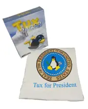 Tux Racer (PC Linux Game) and Tux for President T-Shirt Large - Reppin the Geeks