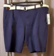 NWT US Polo Assn Navy Shorts Mens 38 with Canvas Belt Navy and White
