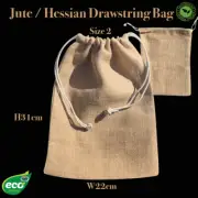Eco Hessian Calico Drawstring Bags Jute Bags Size 2 Hessian bags 1-200 Lot