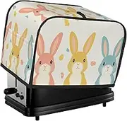 Easter Rabbit Print 2 Slice Toaster Cover Fingerprint Bread Maker Protectors,Kitchen Small Appliance Dust Cover