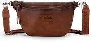 [Wrangler] Vintage Sling Bag for Women Men - Chest Bum Bag Ladies Crossbody Purse, Brown
