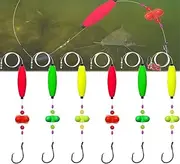 Visulong Catfish Fishing Set, Catfish Rig Making Kit, Takedown Rigs Catfishs Float Rigs Consists of Float Beads and Circle Hooks with Rattler Fishing Equipment, Circle Hooks 6/0 8/0