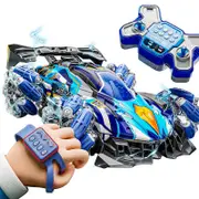 Catzon Gesture RC Cars 360 Rotate Spray Car Toys with Light Music 2.4G 4WD Remote Control Car for Boys-Blue