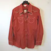 Ariat Women's Burnt Orange Skylar Snap Studded Western Shirt Size XL