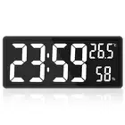 LED Digital Wall Clock, Digits Display,Indoor Temperature&Humidity,for4197