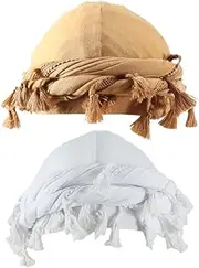 [Pumeti] 2 Pc Turban Head Wraps for Men Satin Lined Turban for Women Vintage Twist Velvet Durags Gifts