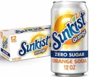 Zero sugar Sunkist orange soda 12 pack cans 12 fl oz