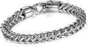 Cupimatch Men's Stainless Steel Wheat Chain Bracelet for Men