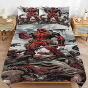 v2268 Bed Sheets Bedding Deadpool Bedding Sets Ultra Soft Skin-Friendly Duvet Cover 3 Piece, Cute Comforter Cover Bed Set for Boys Girls Kids ( 1 Duv