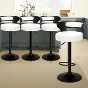 4x ALFORDSON Bar Stools Swivel Chair Black White