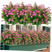 24 Bundles Outdoor Artificial Fake Flowers No Fade UV Resistant Faux Plastic