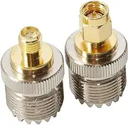 VISSQH 2 Pieces SMA Male to UHF Female Adapter UHF Female to SMA Male coaxial Plug for Amateur Radio, CB Radio etc