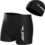 [Legou] Men's Quick Dry Swim Jammer with Cap