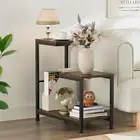 New-G-Shaped End Table - Small Side Table for Living Room Bedside Table with St