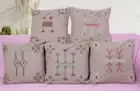 Cushion Cover Cotton Linen Pillow Case Home Decor Cushion Cover 5 Set 45x45 cm