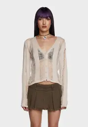Tuned Out Crop Cardigan