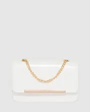 White Lauren Chain Crossbody Bag