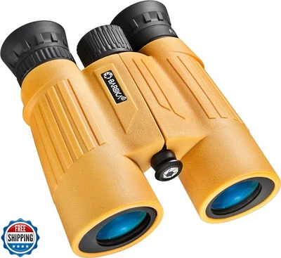 BARSKA 10x30 WP Floatmaster Binoculars (Blue Lens, Yellow) (AB11092)