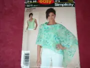 SIMPLICITY #4676 - LADIES ASYMMETRICAL PONCHO & TANK TOP PATTERN 6-16 FF