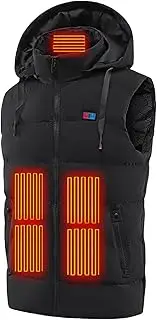 Electric Heating Vest, Fleece Vest Electric Heated Jacket, Adjustable Rechargeable Winter Thermal Vest Warm for Waist, Shoulders, Back Shwing