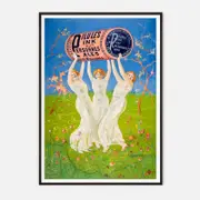 Galrie Vintage Art Nouveau Poster by Dr. Williams Three Elegant Women with Pillules Ink, Black Frame, A2 42 x 60cm (16 x 24inch)