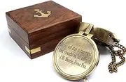 Second Star to The Right J. M. Barrie, Peter Pan Engraved Brass Compass for Anniversary, Birthday, Graduation Day, Confirmation Gift, Valentine Gift Parting Gift with Wooden Case.