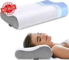 Contour Memory Foam Neck Pillow for Pain Relief, Ergonomic, Side/Back Sleeper