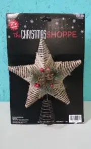 Christmas Shoppe Tree Star Topper Twine Pine Cone Rustic Design-S2