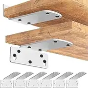 6 Pack -5.7 in Floating Shelf Brackets，with 1/5 Inch Thick and 440 lb. Load Capacity（White）