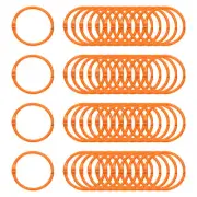 48Pcs Loose Leaf Binder Rings, 1.78 Inch Metal Open Card Rings, Light Orange