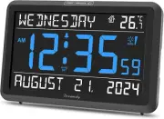 Digital Clock with Date and Day of Week for Seniors - Colorful Large Display ...