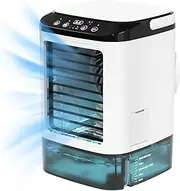 Bewinner Mini Air Conditioner with 900ml Water Tank, Humidifying Misting Portable Desk Fan, USB Rechargeable Compact Air Cooling Fan for Home Office