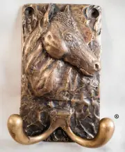 HOOKED ON HORSES TOWEL/CLOTHING HOOK IN ANTIQUE BRONZE