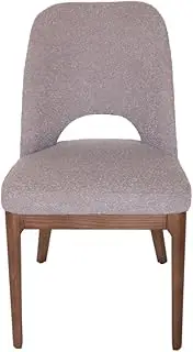 SK Designer Living Maribel Boucle Dining Chair | Walnut Legs - Grey Bouclé