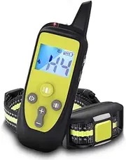 Wizco Remote Control Barking Training Collar with Safety Lock & Flashing Light, USB Rechargeable, Beep Vibrations Training Modes, Up to 1000 Yards Remote Range New Remote Anti bark Collar (GREEN)