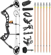 Compound Bow Kit, Bowfishing Bow Kit with Bowfishing Reel and Bowfishing Arrow,Draw Weight 30-70 Lbs, Draw Length 23.5-30.5 inches, 320 Fps Speed，Right Handed Compound Bow Fishing Kit