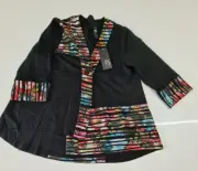 TS Taking Shape Stretch Black Patterned Jacket Top - Size XS ~ New with Tags