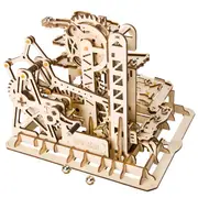 Robotime 3D DIY Wooden Puzzle Mechanical Gear Drive Marble Climber Run