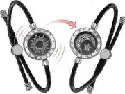 Long Distance Touch Bracelet for Couples, Bluetooth Vibration & Light Up Jewelry with Pairing Connection Black 2