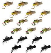 Thor Outdoor Dave's Hopper Fly Fishing Set, Size #10 – Topwater Terrestrial Dry Flies for Bass, Panfish, Trout