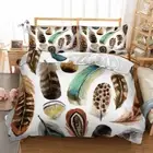 Colorful Peacock Feather Duvet Doona Quilt Cover Set Single/Double/Queen/King