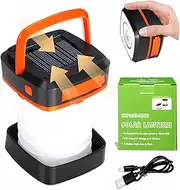Camping Light, LED Rechargeable Light, Solar/USB Powered Foldable Tent Light. Camping Lights & Lanterns, Waterproof, Cell Phone Emergency Charger. Suitable for Hunting, Fishing, Hiking, Reading