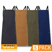 5 x Full Bib Crossback Apron with Pockets Charcoal, Olive, Cinnamon, Blueberry