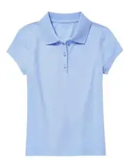 Jumpstart Girls' School Uniform Shirt - Short Sleeve Polo T-Shirt Size 6/7